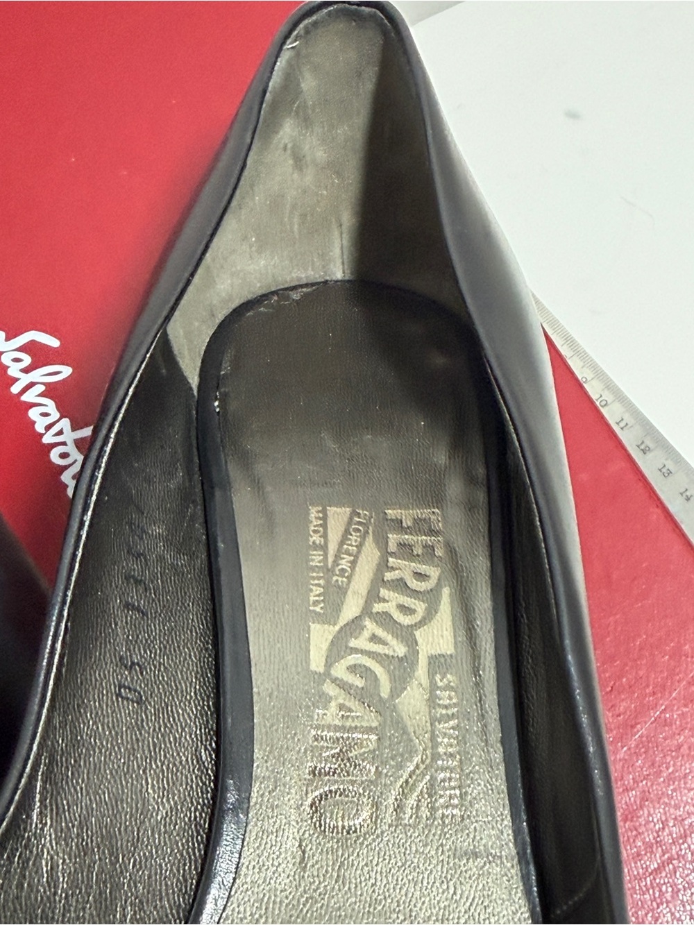 Salvatore Ferragamo Black Leather Lids Platform Pumps 9.5 M with Box bag, card - Picture 15 of 16